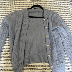 Brandy Melville Light Blue Cable Knit Cardigan
